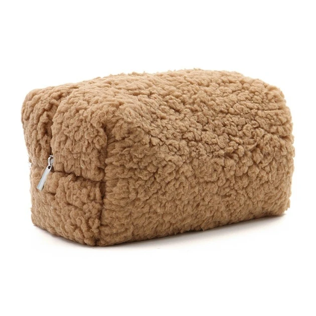 Косметичка Sheep М'яка ANbeauty на квітковій підкладці 17х12х9,5 см Brown