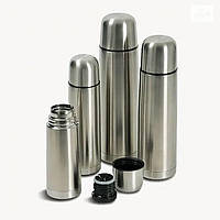 Термос 0.75 л із неіржавкої сталі з верхньою кришкою-чашкою, клапаном і чохлом