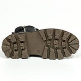 Сапожки чорні жіночі із замком та шнурівкою шкіряні з вовною Mida 240700(16ш) розмір 36, фото 9