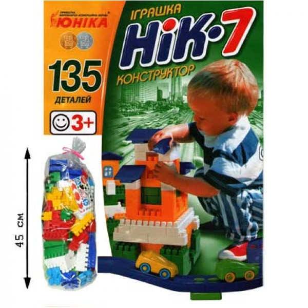 Дитячий конструктор НІК-7 70941, 135 великих деталей, фото 1