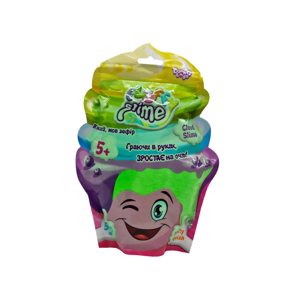 В’язка маса Fluffy Slime FLS-02-01U 500 мл зелений – м’який слайм для гри з ефектом зростання, фото 1