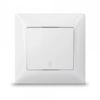 Вимикач одноклавішний прохідний білий TITANUM STANDARD