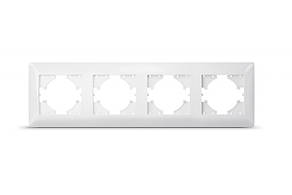 Рамка біла 4 місця горизонтальна TITANUM STANDARD