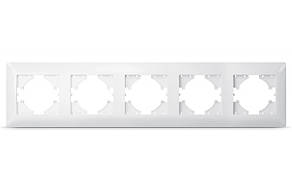 Рамка біла 5 місць горизонтальна TITANUM STANDARD