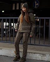 Куртка зимова Хантер Софтшел фліс хакі