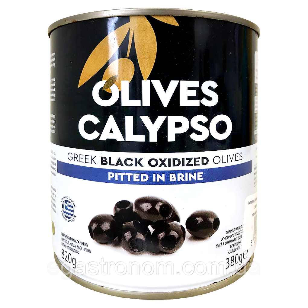 Маслини чорні без кістки Каліпсо Calypso Colossal 850/380g 12шт/ящ (Код: 00-00017156)