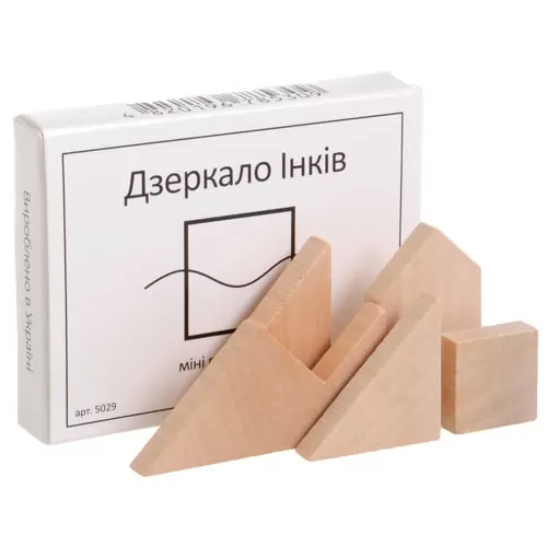 Міні головоломка Дзеркало Інків Заморочка 5029 - Дерев'яна кишенькова гра для дітей від 12 місяців, фото 1