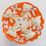 Букет з іграшок Ведмедики оранжевий 5345IT з 5 іграшками для дівчинки, фото 2