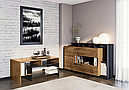 Тумба 3ДСк у вітальню, спальню з ДСП Калістро дуб аппалачі/антрацит Світ Меблів, фото 2