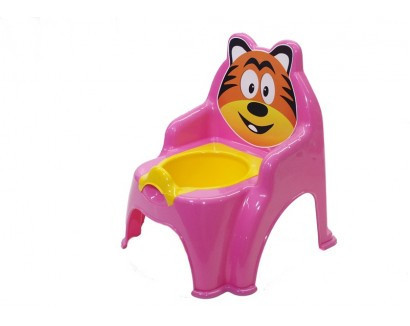 Дитячий горщик "Тигрик" рожевий, знімна вкладка, 31x31 см, Doloni toys, фото 1