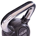 Гиря тренувальна цільна гумова з хромованою ручкою Zelart TA-5162-8 вага 8кг чорний, фото 5