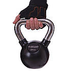 Гиря тренувальна цільна гумова з хромованою ручкою Zelart TA-5162-8 вага 8кг чорний, фото 6