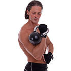 Гиря тренувальна цільна гумова з хромованою ручкою Zelart TA-5162-8 вага 8кг чорний, фото 7