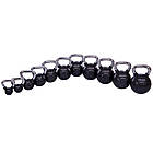 Гиря тренувальна цільна гумова з хромованою ручкою Zelart TA-5162-8 вага 8кг чорний, фото 8