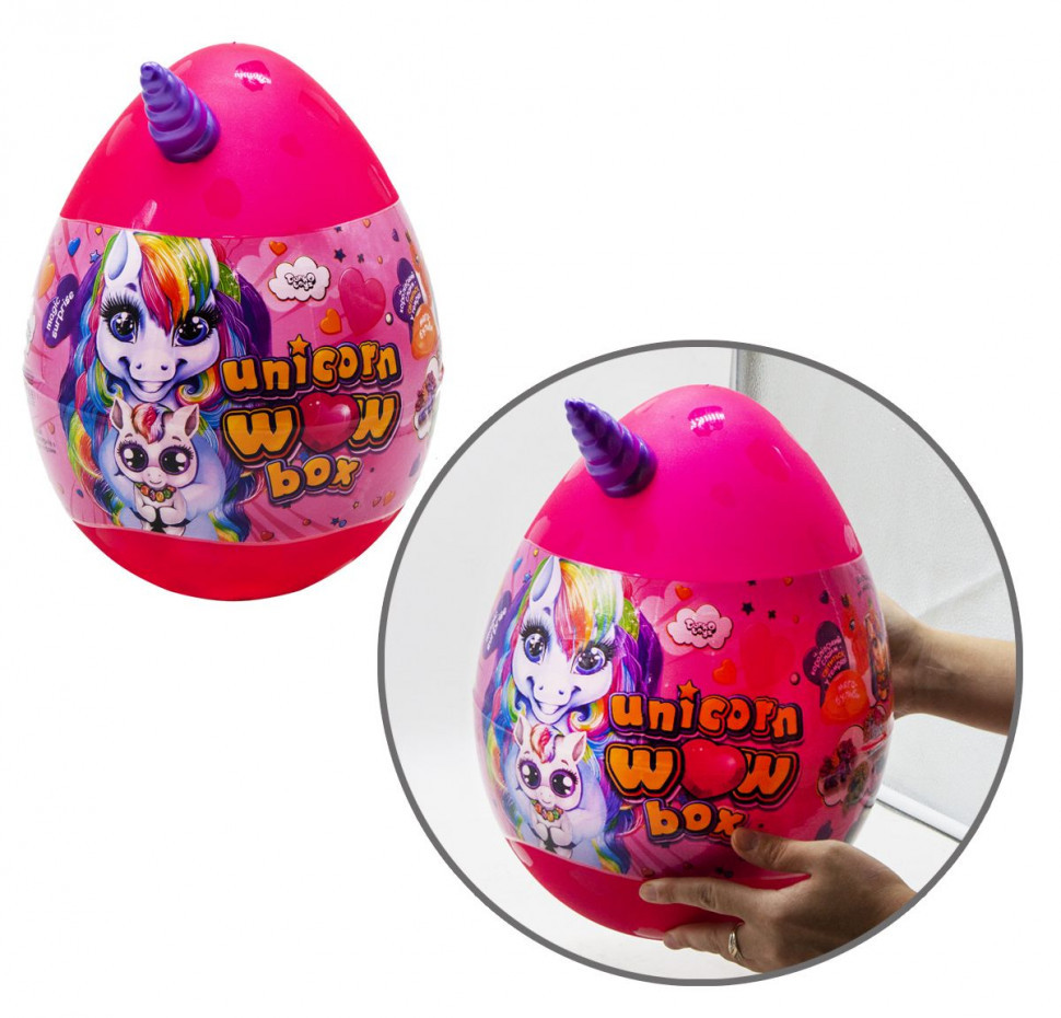 Набір для творчості в яйці "Unicorn WOW Box" UWB-01-01U для дівчаток Рожевий, фото 1