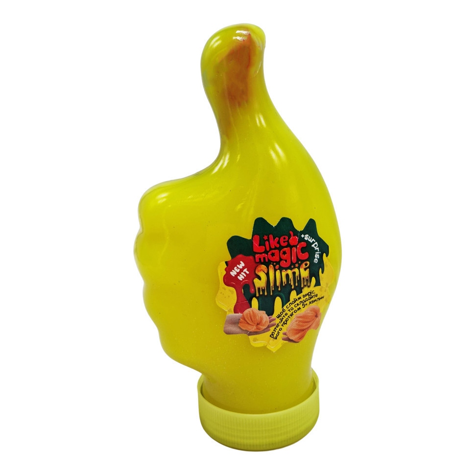 Слайм "LIKE Magic Slime" LMS-01-01U 300 гр, жовтий, для розвитку моторики, фото 1
