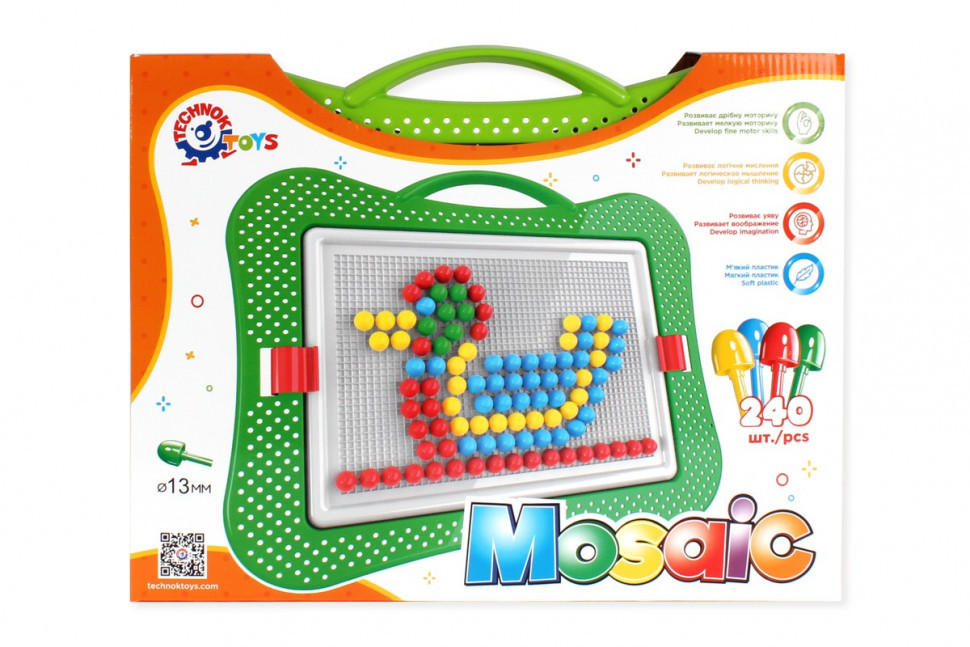 Дитяча розвиваюча мозаїка №5 Komarovtoys, 240 фішок, для дітей від 5 років, фото 1