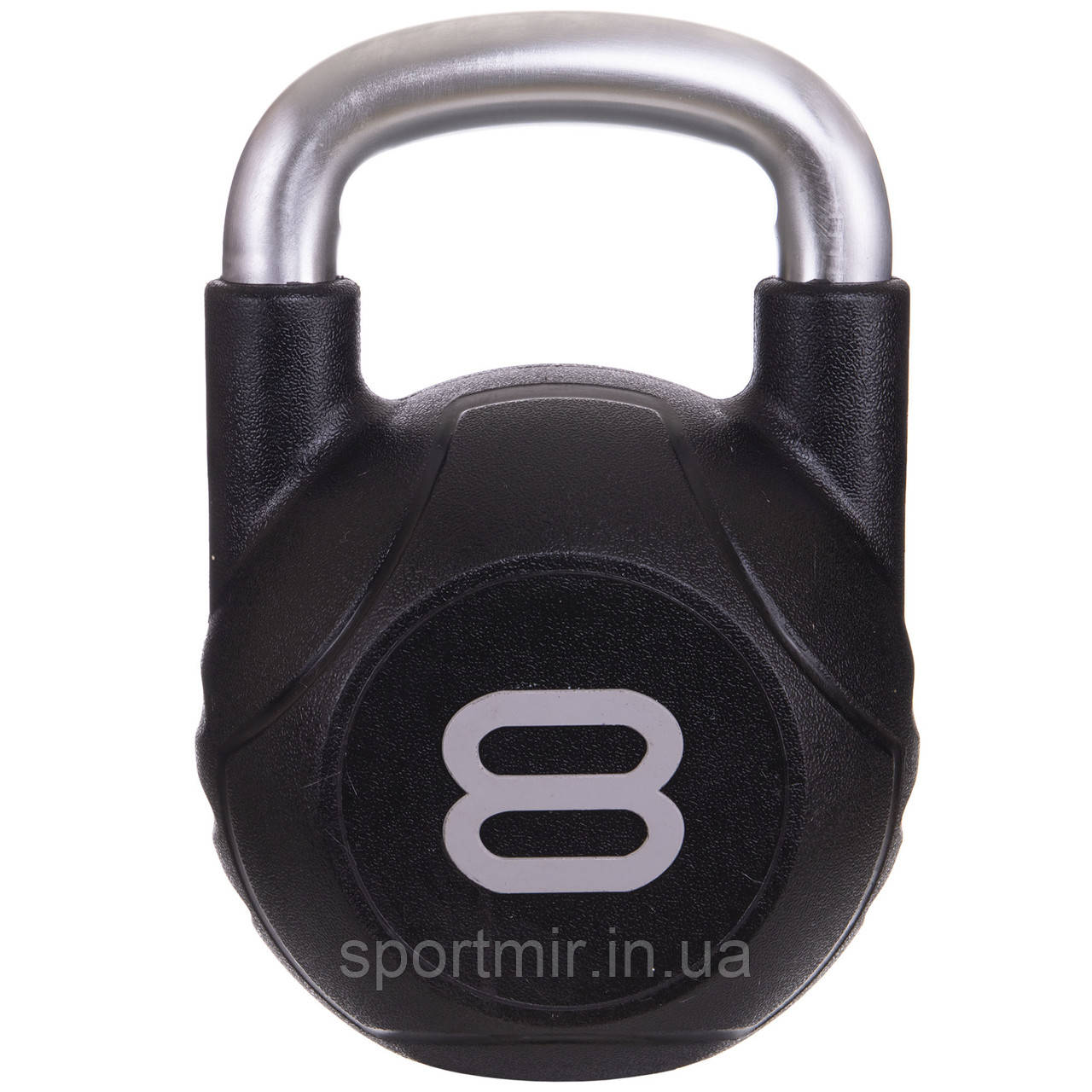 Гиря цільна з поліуретановим покриттям та хромованою ручкою Zelart TA-2681-8 вага 8кг чорний, фото 1