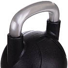 Гиря цільна з поліуретановим покриттям та хромованою ручкою Zelart TA-2681-8 вага 8кг чорний, фото 5