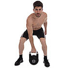 Гиря цільна з поліуретановим покриттям та хромованою ручкою Zelart TA-2681-8 вага 8кг чорний, фото 10