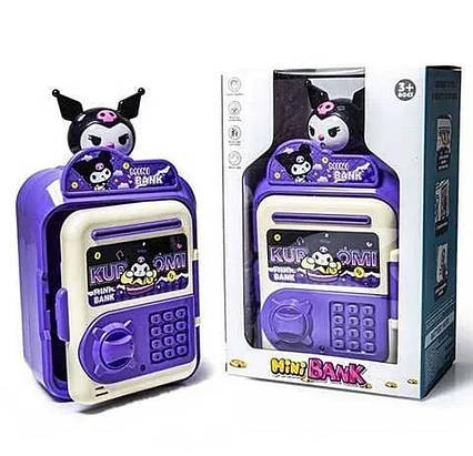 Дитячий сейф-копилка Mini Bank Kurom, кіпилка My melody Kuromi з купюроприймачем і кодовим замком, фото 1