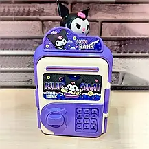 Дитячий сейф-копилка Mini Bank Kurom, кіпилка My melody Kuromi з купюроприймачем і кодовим замком, фото 6