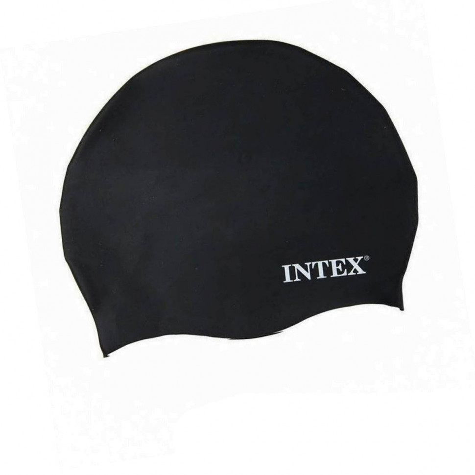 Шапочка для плавання Intex 55991, силіконова, 1 розмір, чорна, для дорослих, фото 1