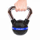 Гиря тренувальна цільна з поліуретановим покриттям та хромованою ручкою Zelart FI-1973-8 вага 8кг чорний, фото 4