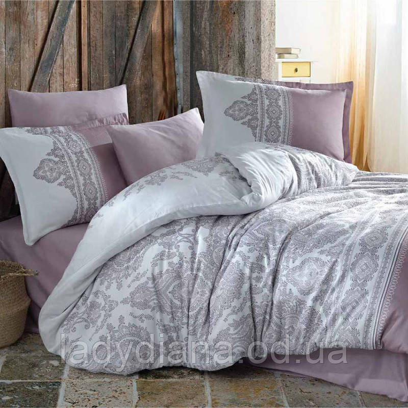 Комплект постільної білизни сатин бавовна полуторний розмір 160*220 см Clasy Туреччина, фото 1