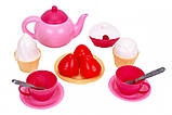 Ігровий набір посуду ТехноК 7273TXK для чаювання з підносом та фруктами, фото 2