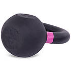 Гиря тренувальна цільна чавунна пофарбована Zelart TA-3638-8 вага 8кг чорний-рожевий, фото 4