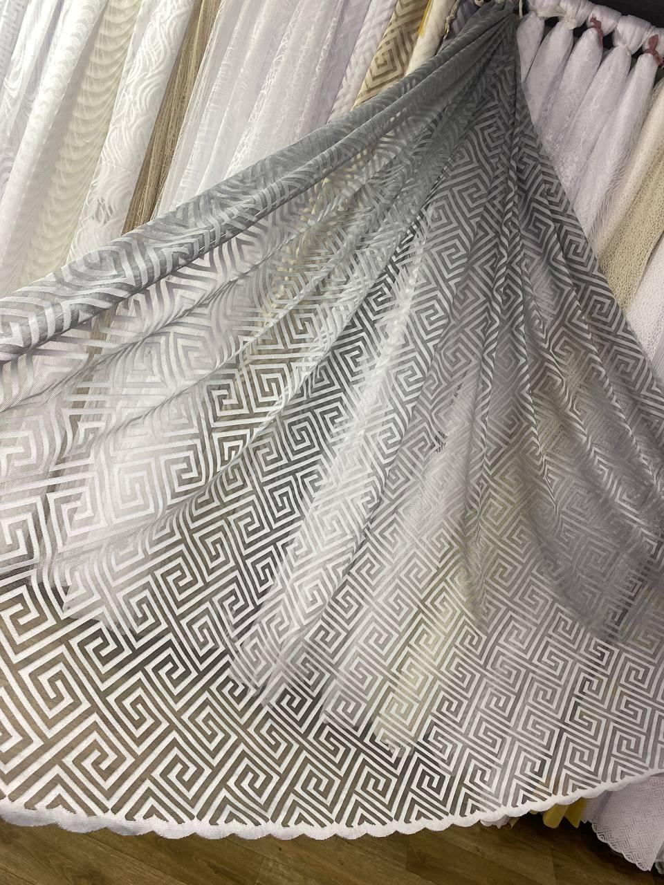 Тюль жакардд Версачі на метраж 2,8 м різні кольори - графіт