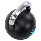 Гиря змагальна цільна сталева забарвлена з хромованою ручкою LiveUp LP8042-8 8кг чорний, фото 5