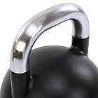 Гиря змагальна цільна сталева забарвлена з хромованою ручкою LiveUp LP8042-8 8кг чорний, фото 6