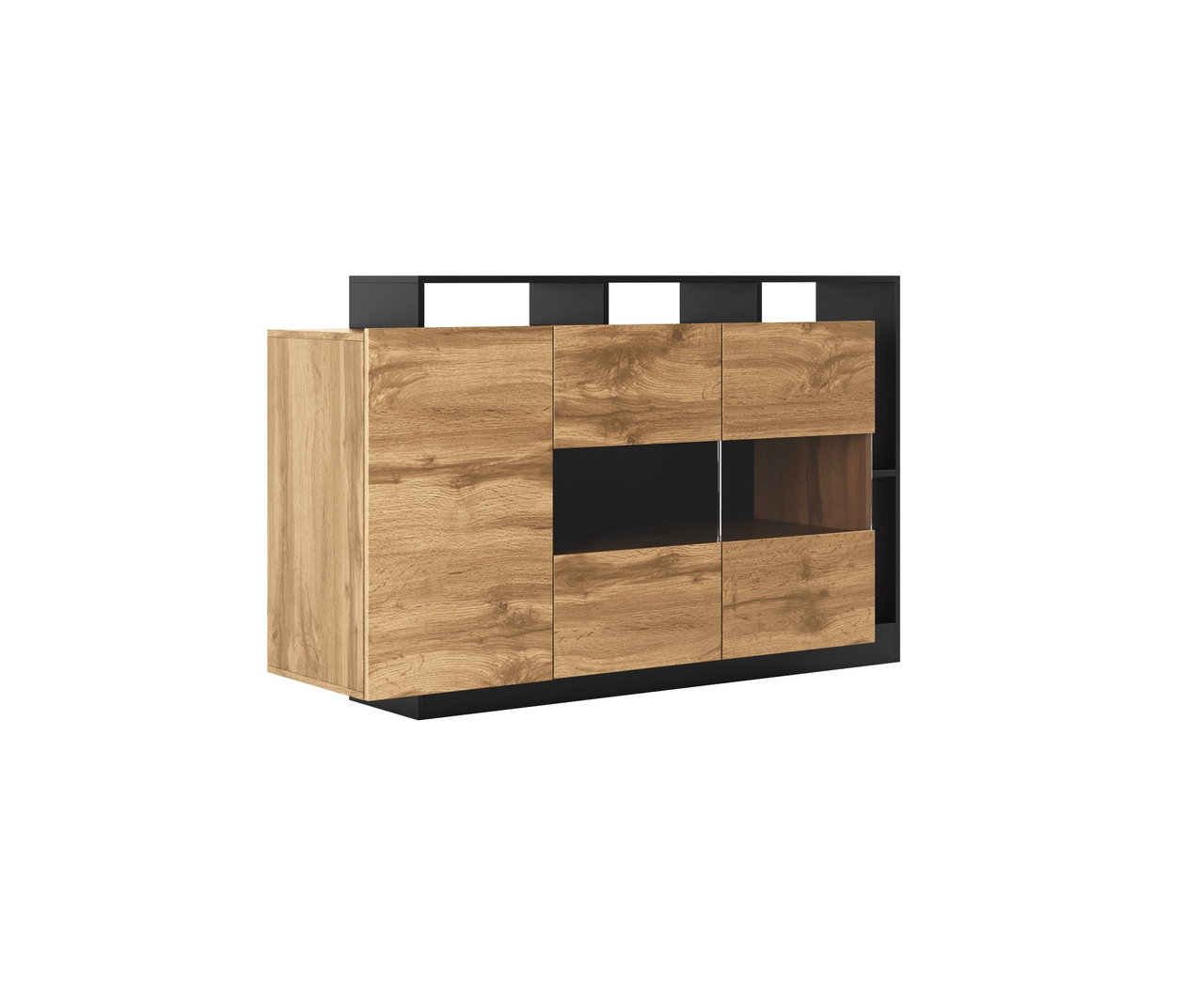 Тумба 3ДСк у вітальню, спальню з ДСП Калістро дуб аппалачі/антрацит Світ Меблів, фото 1