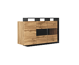 Тумба 3ДСк у вітальню, спальню з ДСП Калістро дуб аппалачі/антрацит Світ Меблів