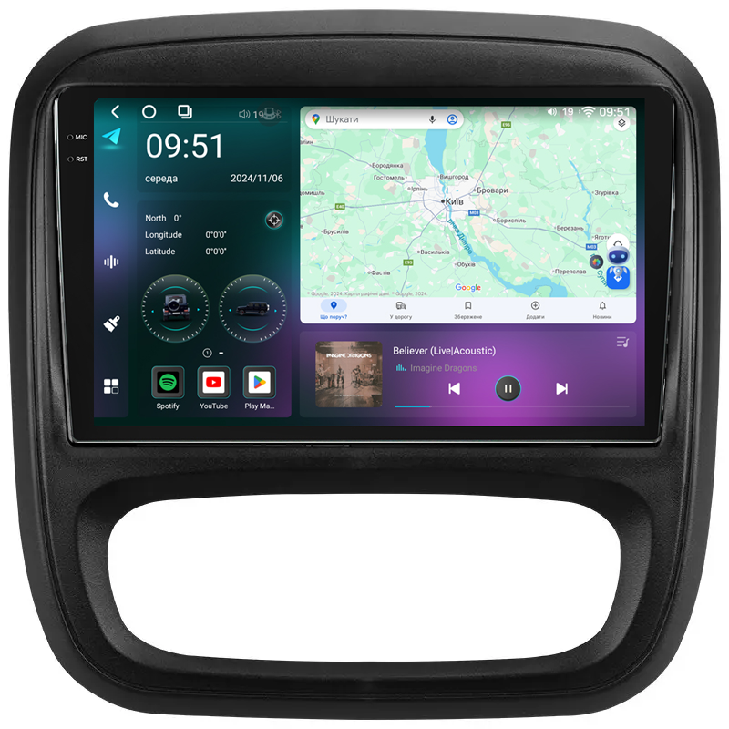 Штатна магнітола Mekede M7 Plus Renault Trafic 3 (2014 - 2021), Opel Vivaro B (2014 - 2018) CarPlay QleD, фото 1