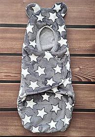 Пелюшка - кокон (європелюшка) на липучці зріст 56-62 см (0 - 3 місяці) велсофт BST Сірий