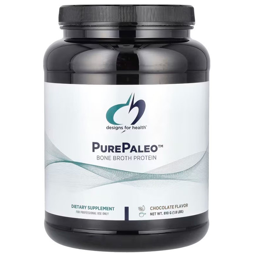 Designs for Health PurePaleo / Кістковий бульйон ізолят білка зі смаком шоколаду 810 г
