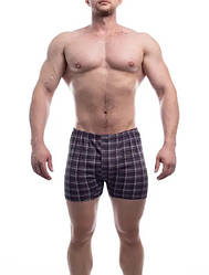 Чоловічі труси шорти облягаючі сімейні бавовна Atlet  МО maxi 000049 в клітинку коричневі (розміри: 60-66)