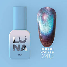 Гель-лак LunaMoon Color Cat Eye №248 (світловідбивний, котяче око), 13 мл.