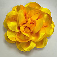 Декор квітка на одежу, Yellow , 19см