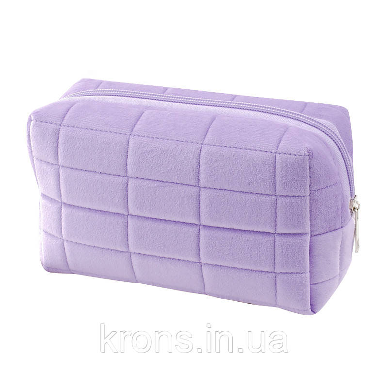 Жіноча косметичка 34018 несесер органайзер дорожня б'юті кейс плюшева Purple, фото 1