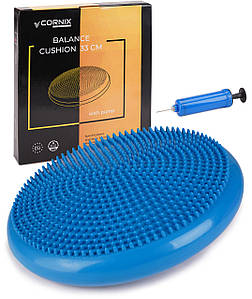 Балансувальна подушка-диск Cornix 33 см (сенсомоторна) масажна XR-0054 Blue Poland
