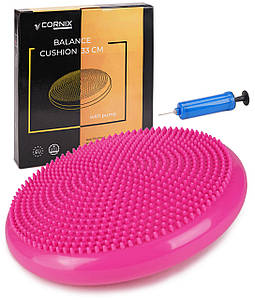 Балансувальна подушка-диск Cornix 33 см (сенсомоторна) масажна XR-0055 Pink Poland