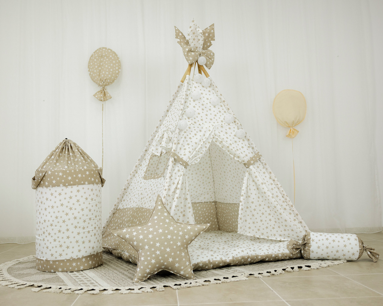 Намет дитячий Вігвам для дітей курінь для ігор Намет для дітей Ловець снів БОН БОН + кошик Повний комплект!, фото 1