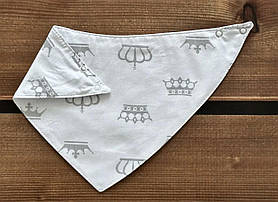 Дитячий непромокальний слинявчик (нагрудник) для новонароджених на кнопці з бавовни BST біло - сірий