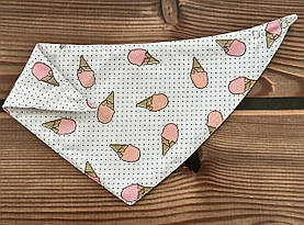 Дитячий непромокальний слинявчик (нагрудник) для новонароджених на кнопці з бавовни BST білий з морозивом