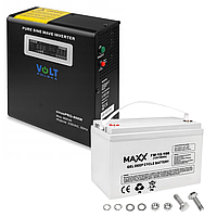 Аварійний комплект Volt Polska SINUS PRO 800 W 12/230V 500/800W + Акумулятор гелевий 4SUN MAXX GEL 100 Ah