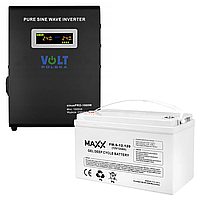 Аварійний комплект Volt Polska SINUS PRO 1000W 12/230V 700/1000W + Акумулятор гелевий 4SUN MAXX GEL 120 Ah